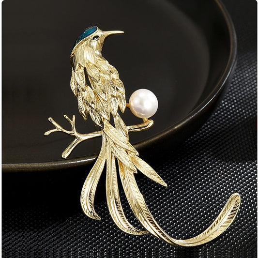 Grace1451 Lucky bird brooch hand-painted enamel , Multiple ways to wear