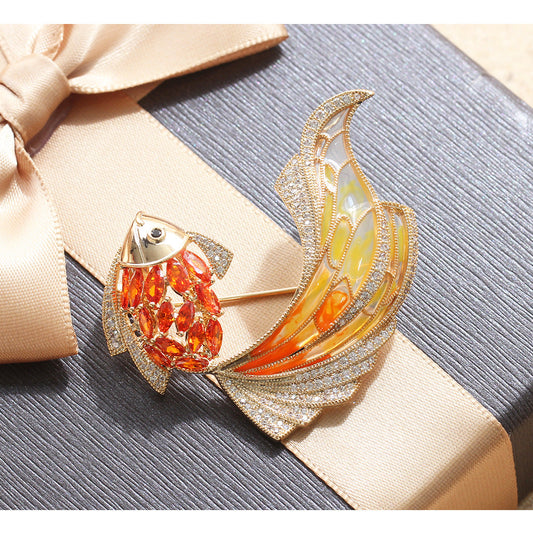 Grace1451 Koi brooch Hand-painted enamel , Multiple ways to wear - Grace1451 Enamel Jewellery