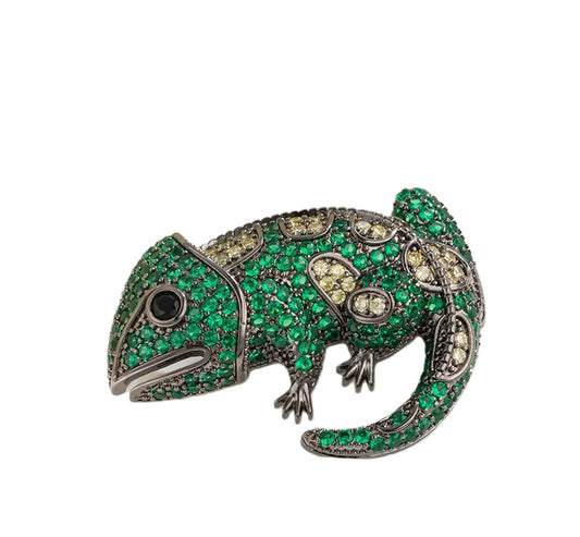 Grace1451 Jewelled Lizard brooch , Multiple ways to wear - Grace1451 Enamel Jewellery