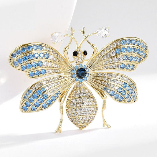 Grace1451 Luxury Blue Bee Elegant Brooch , Multiple ways to wear - Grace1451 Enamel Jewellery